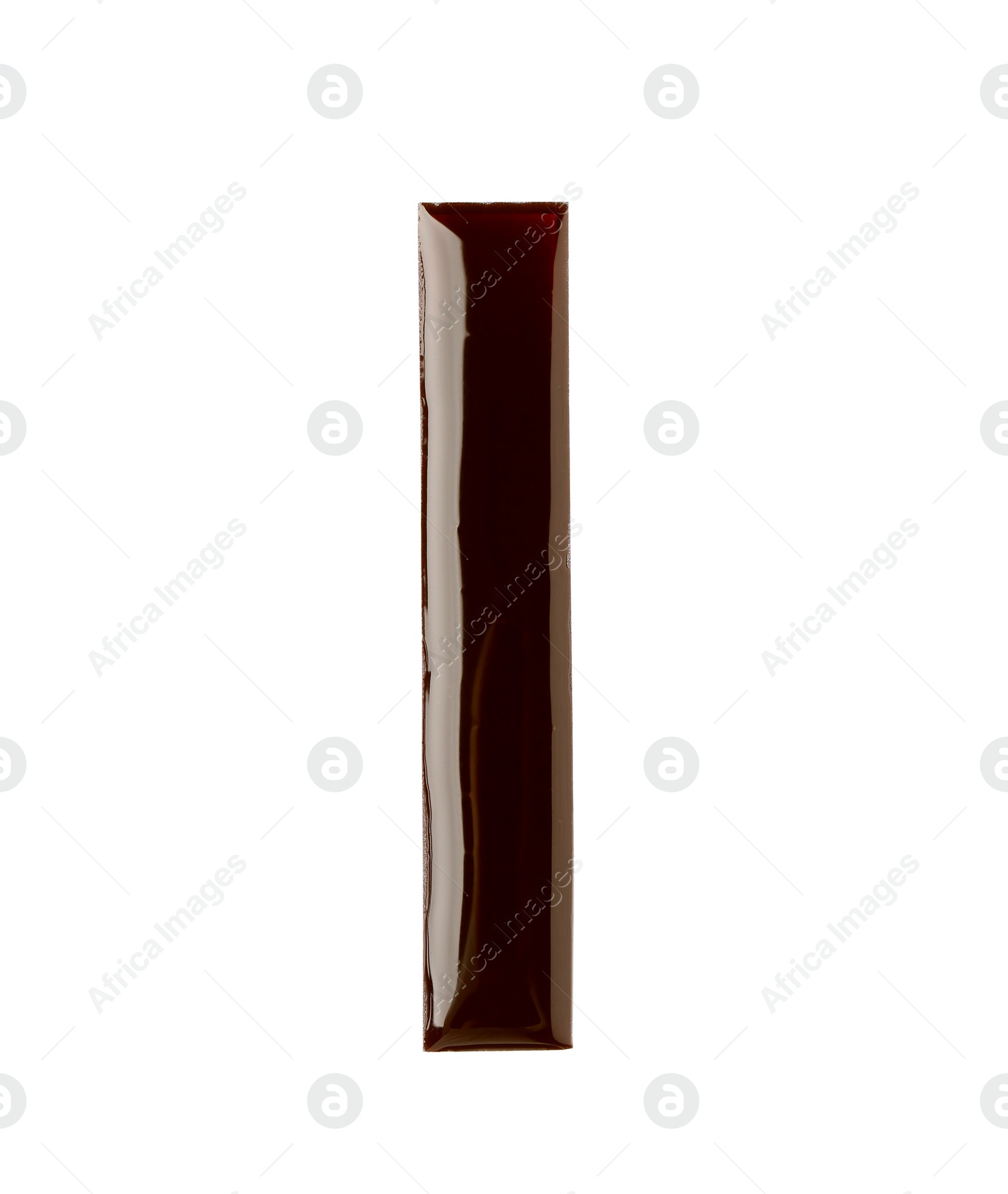 Photo of Letter I made of chocolate on white background