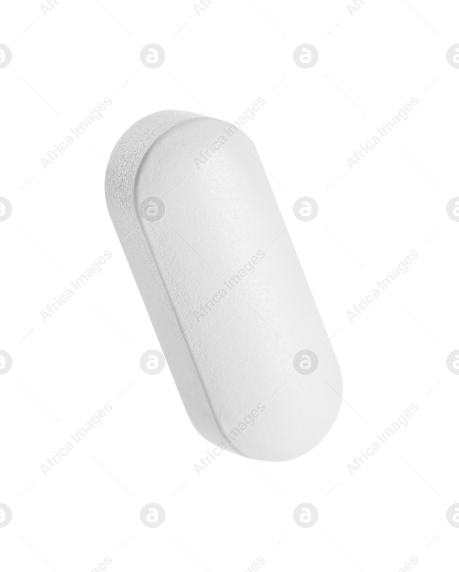 Photo of One pill isolated on white. Drug therapy