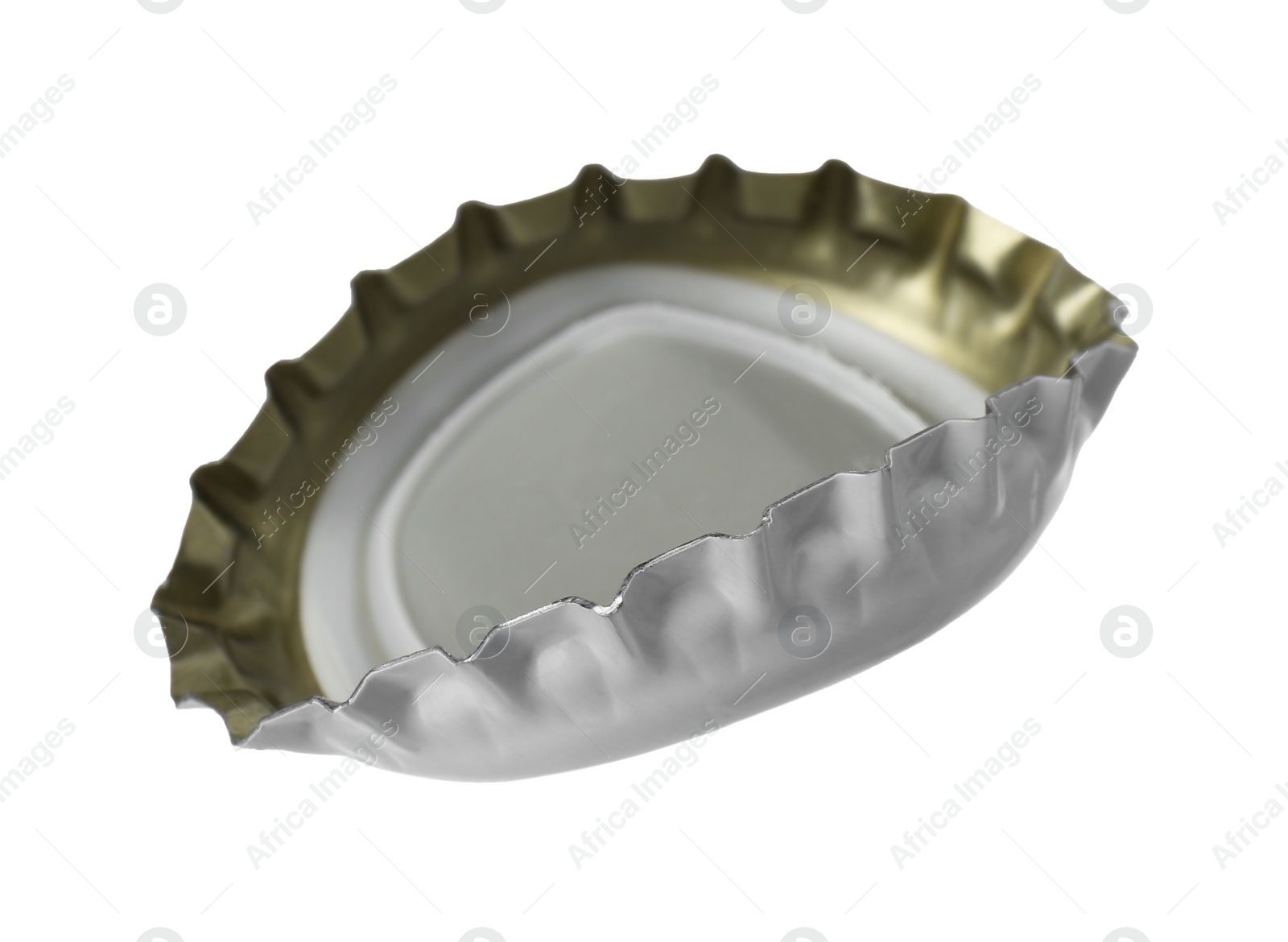 Photo of One beer bottle cap isolated on white