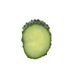 Slice of fresh cucumber isolated on white