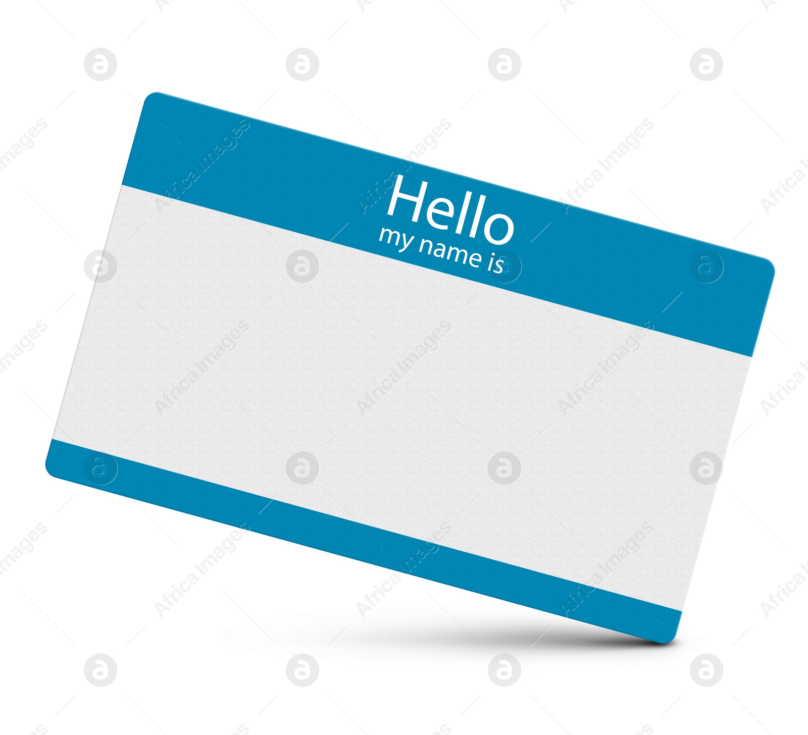 Illustration of Card with text Hello my name is on white background, illustration. Mockup for design 