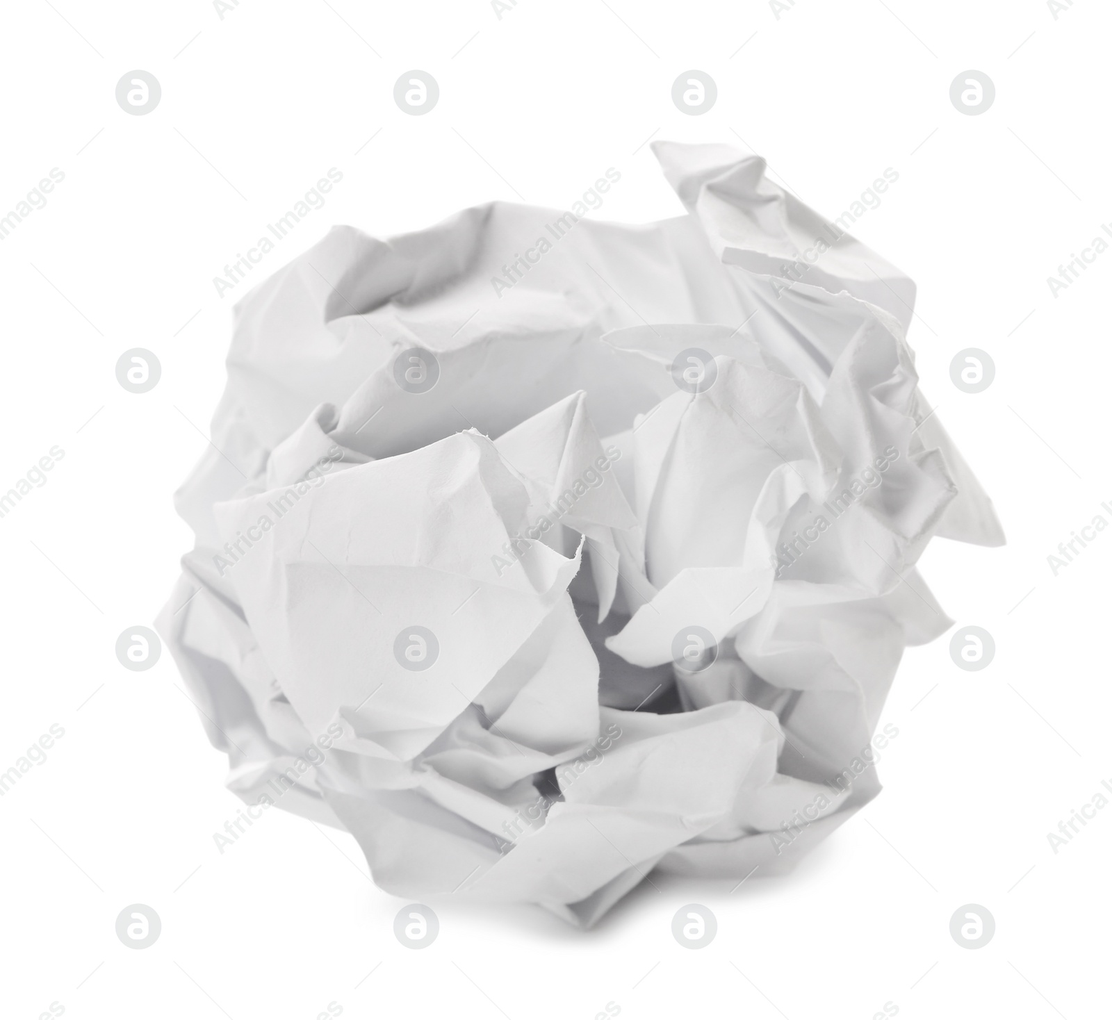 Photo of Crumpled sheet of paper on white background