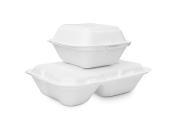 Photo of Two containers for food on white background