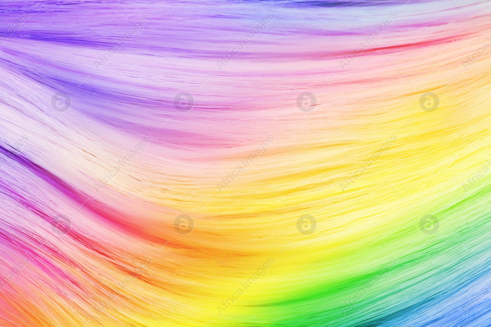 Image of Beautiful multicolored hair as background, closeup view