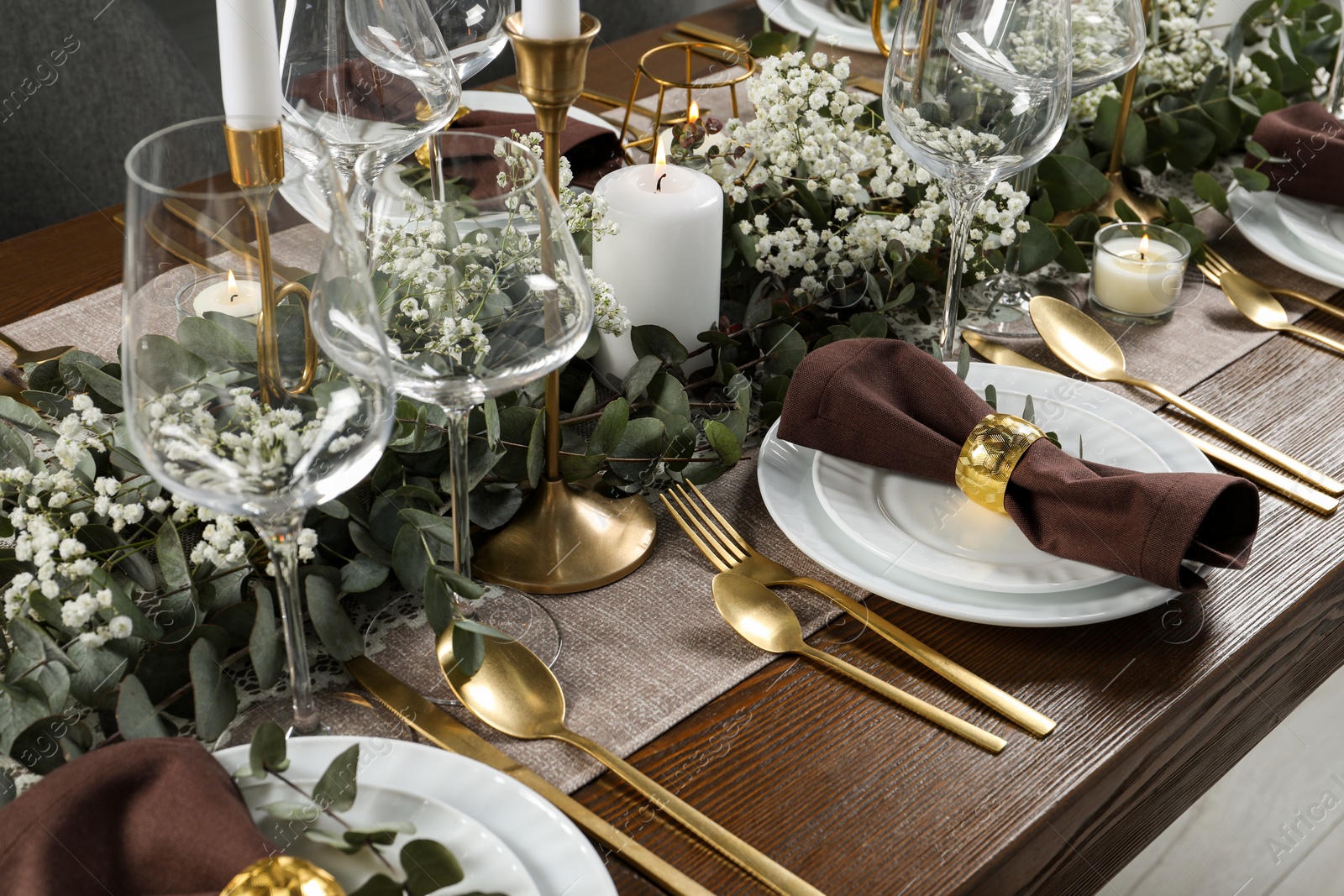 Photo of Stylish elegant table setting for festive dinner