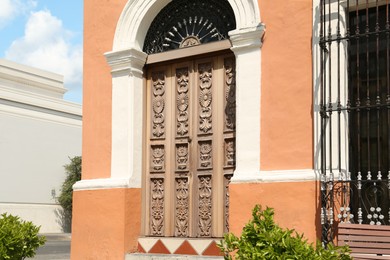 Photo of Entrance of building with beautiful vintage door
