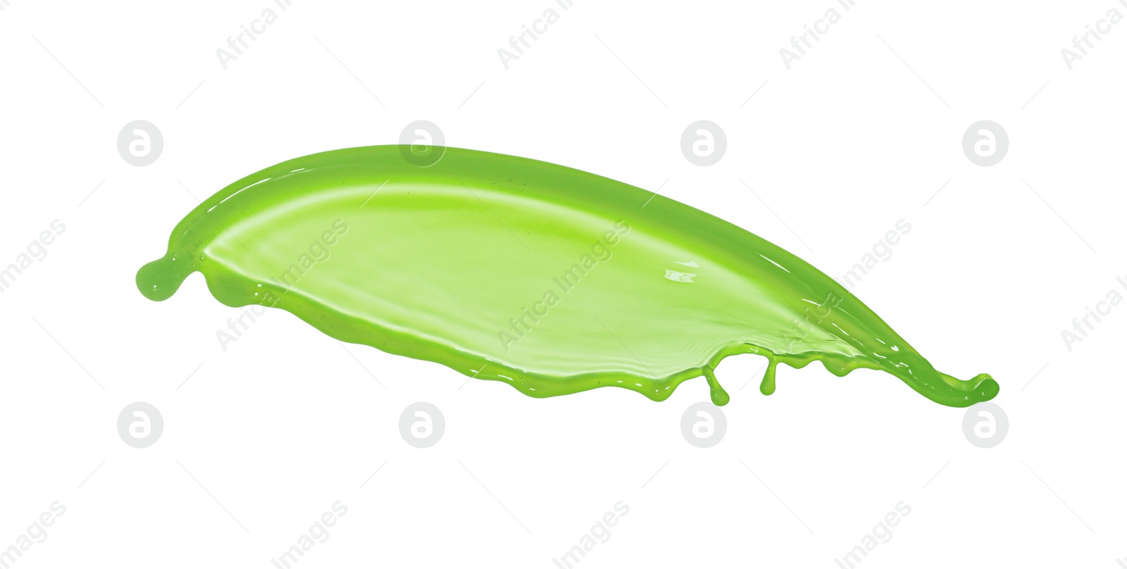 Photo of Splash of tasty fresh juice isolated on white