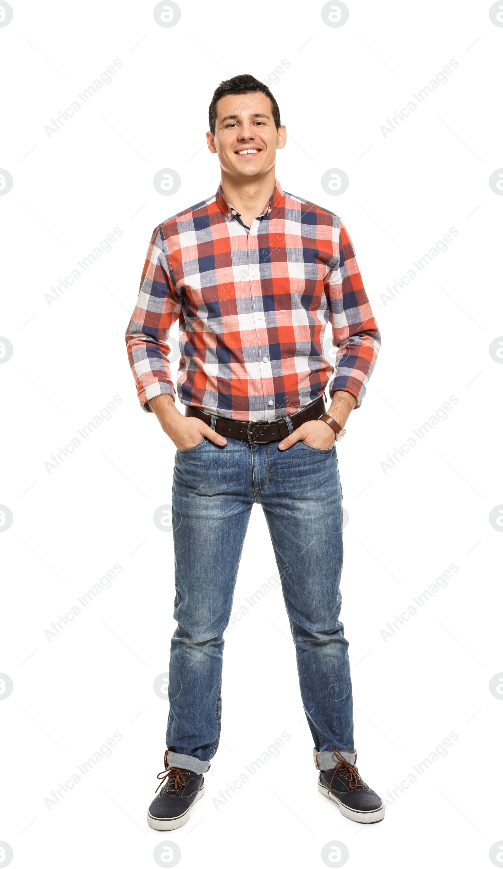 Photo of Portrait of confident man on white background