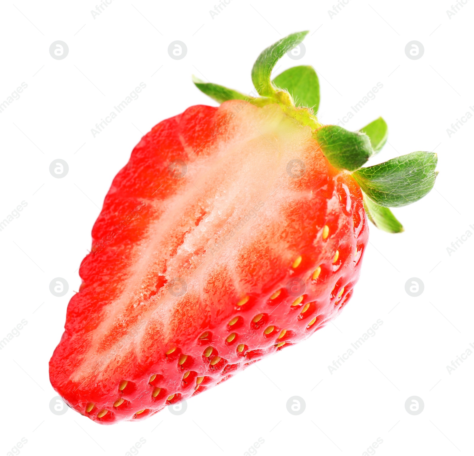 Photo of Half of fresh strawberry isolated on white