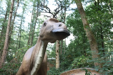 Photo of Amersfoort, the Netherlands - August 20, 2022: Dinosaur in DierenPark outdoors