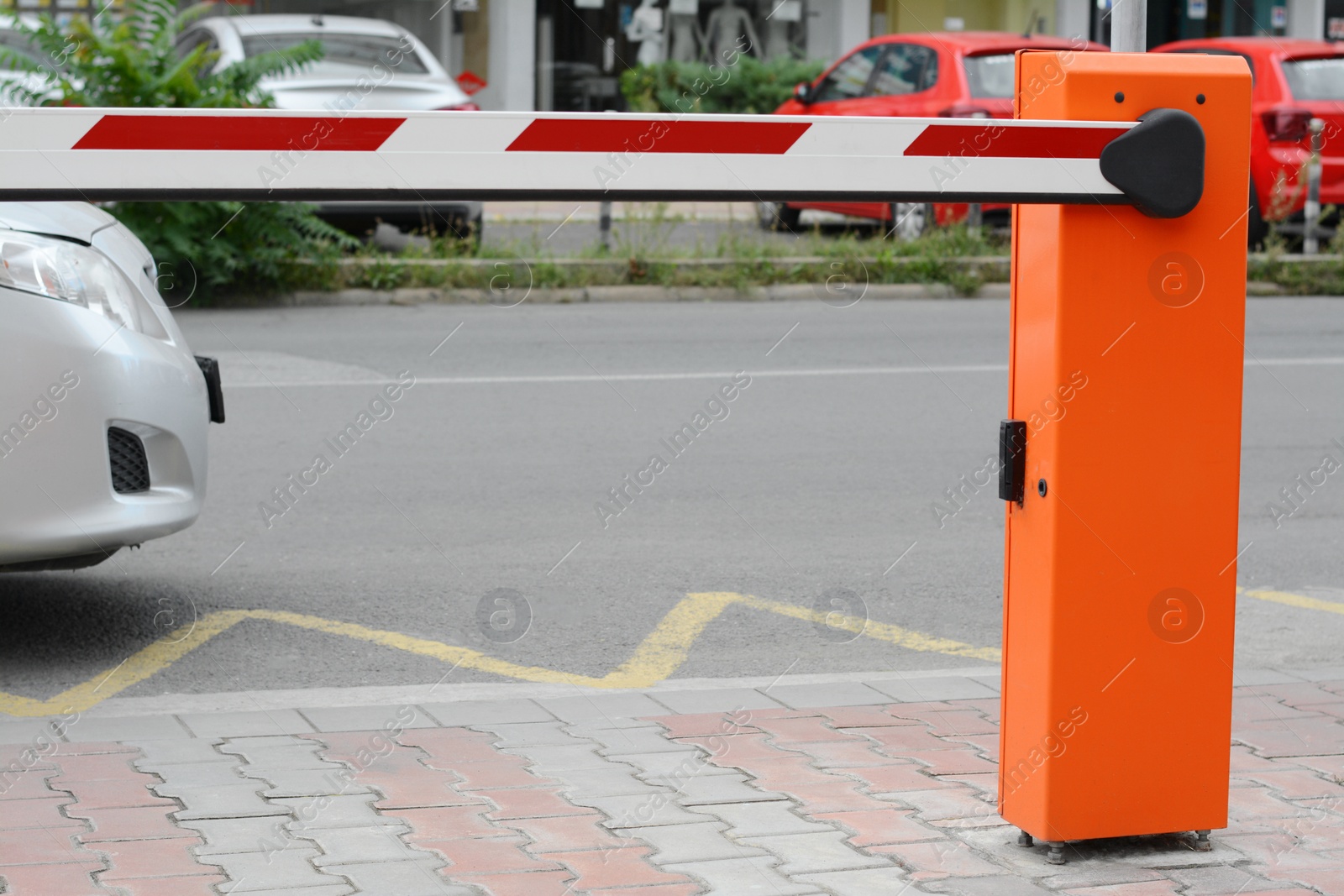 Photo of Automatic closed boom barrier on city street