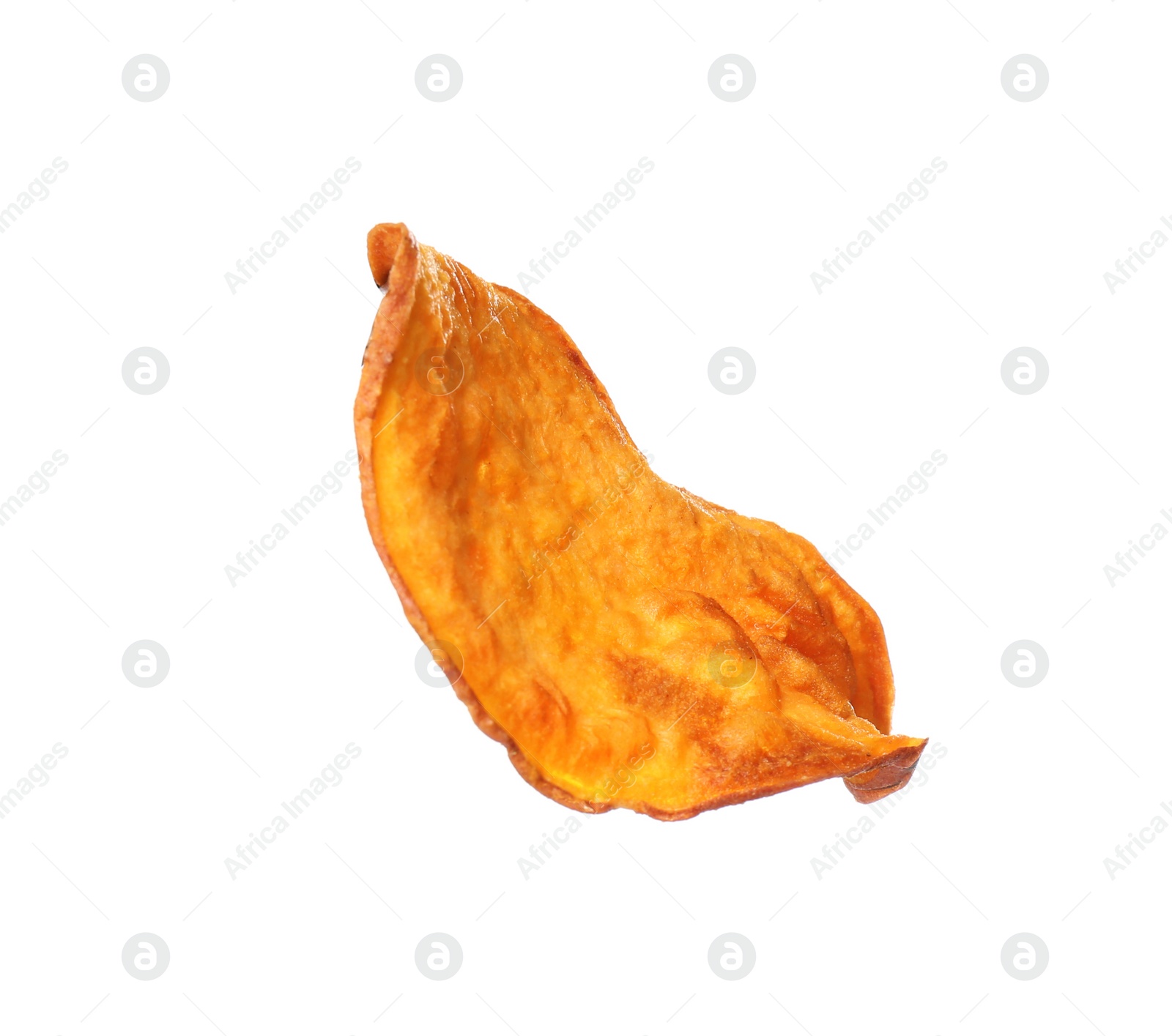 Photo of Tasty sweet potato chip isolated on white