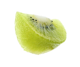 Photo of Cut fresh juicy kiwi on white background