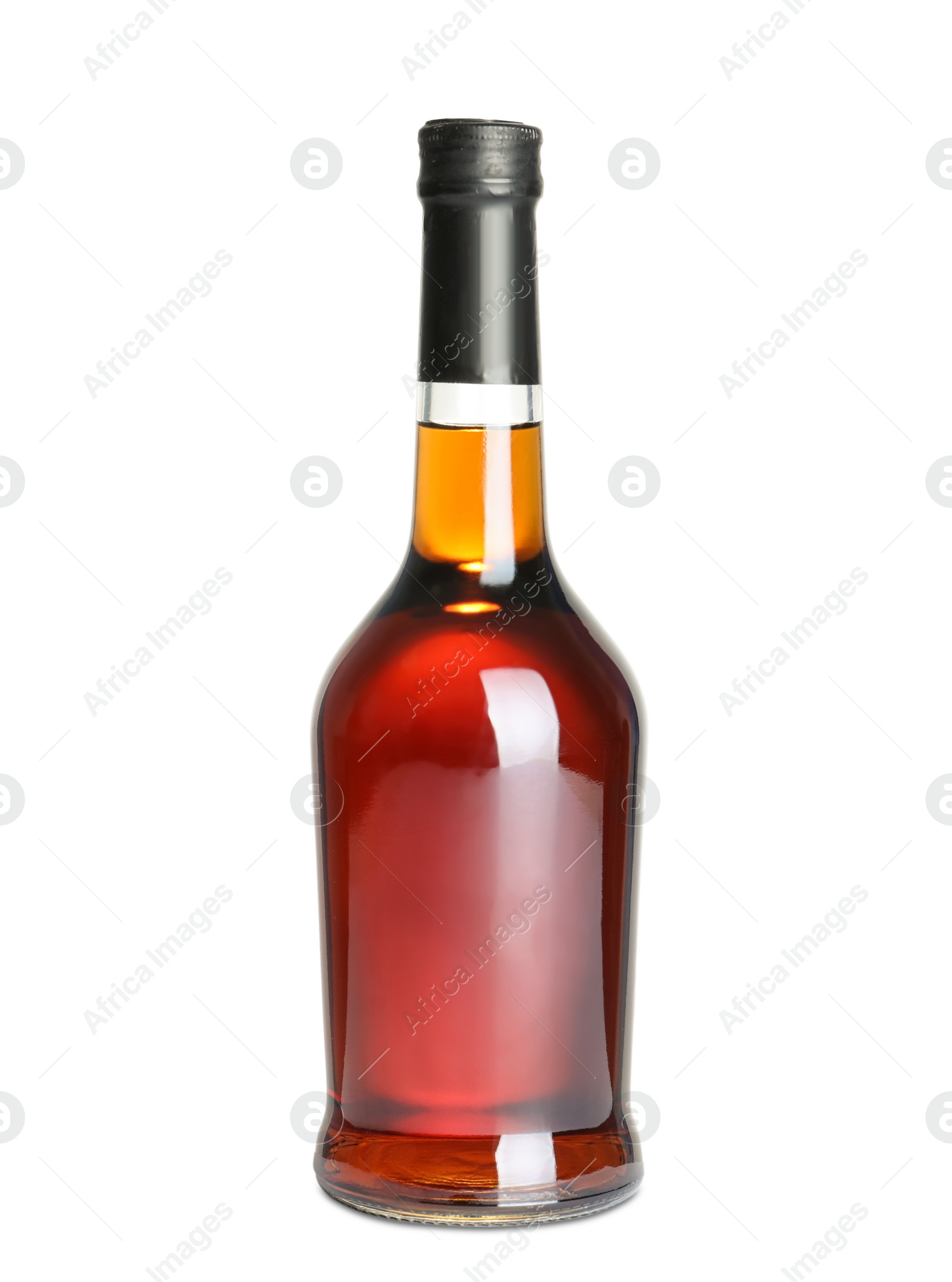 Photo of Bottle of scotch whiskey on white background