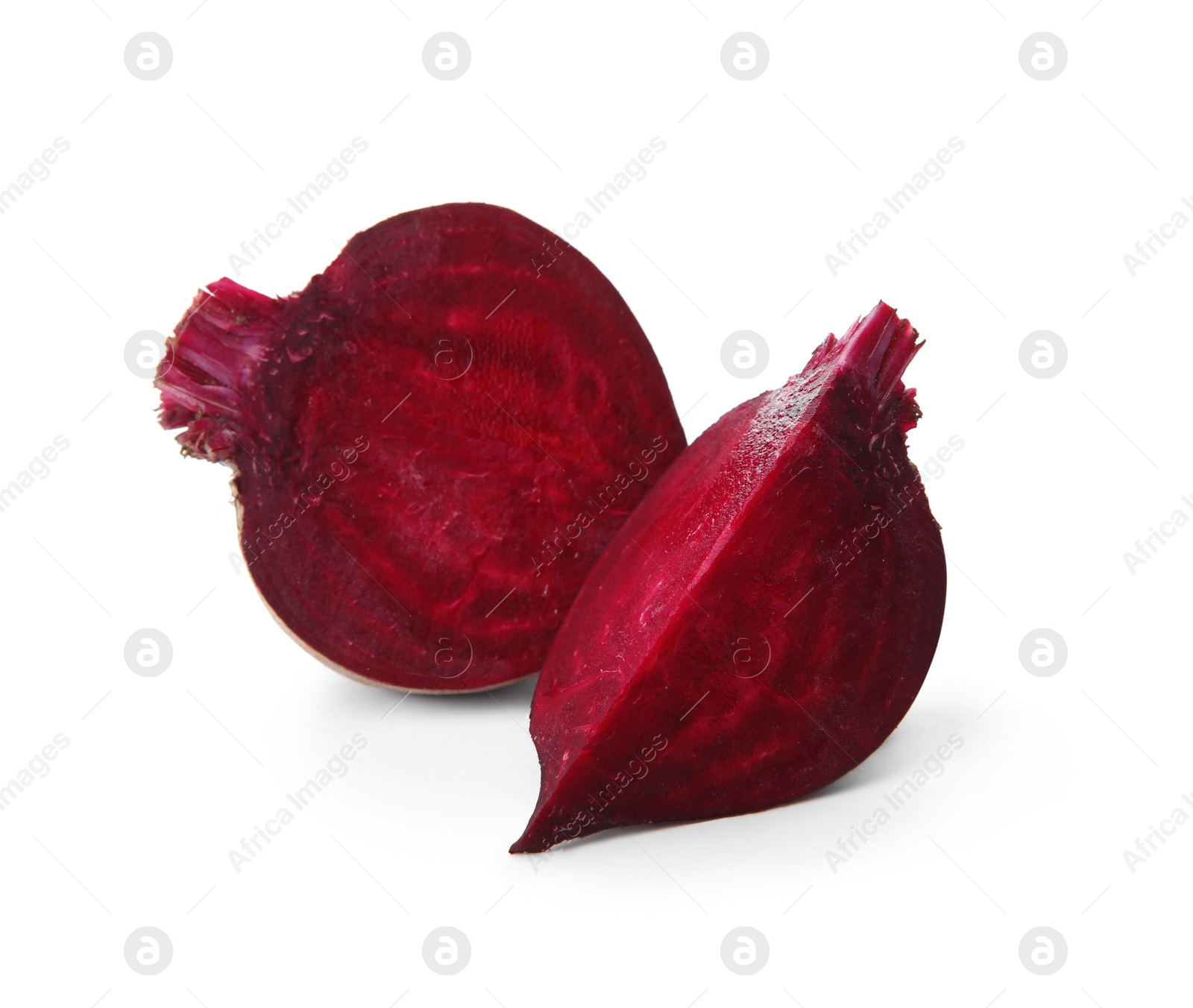 Photo of Cut fresh red beet on white background