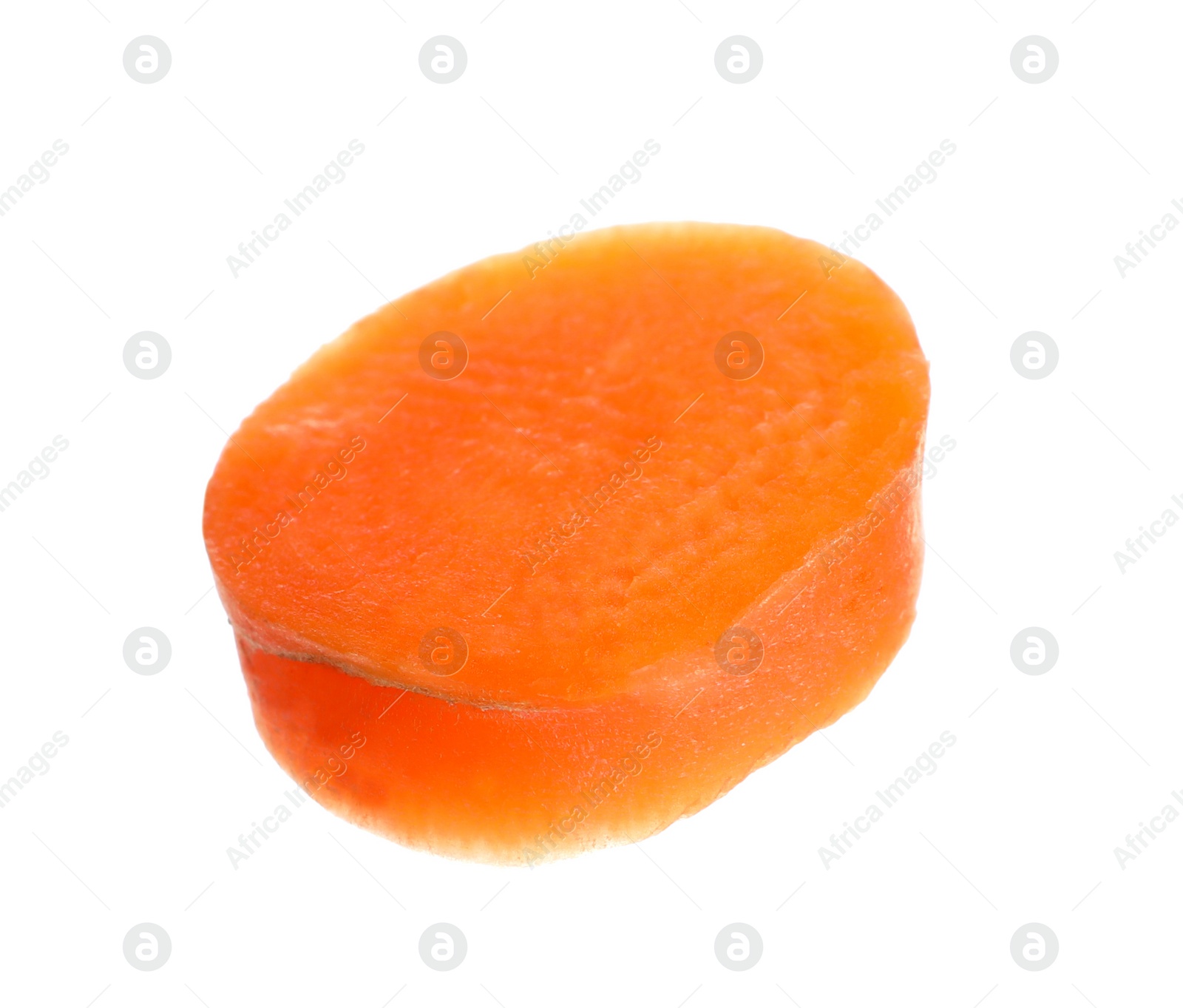 Photo of Slice of fresh ripe carrot isolated on white