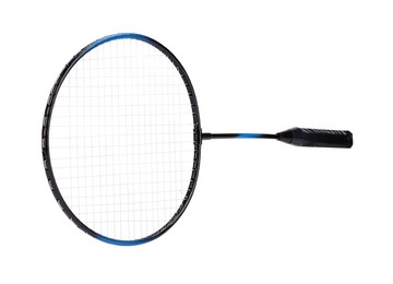 Photo of Badminton racket isolated on white. Sports equipment