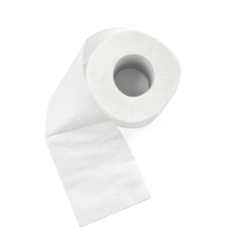 Photo of Roll of toilet paper on white background