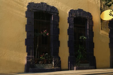 Photo of Entrances of building with beautiful vintage doors