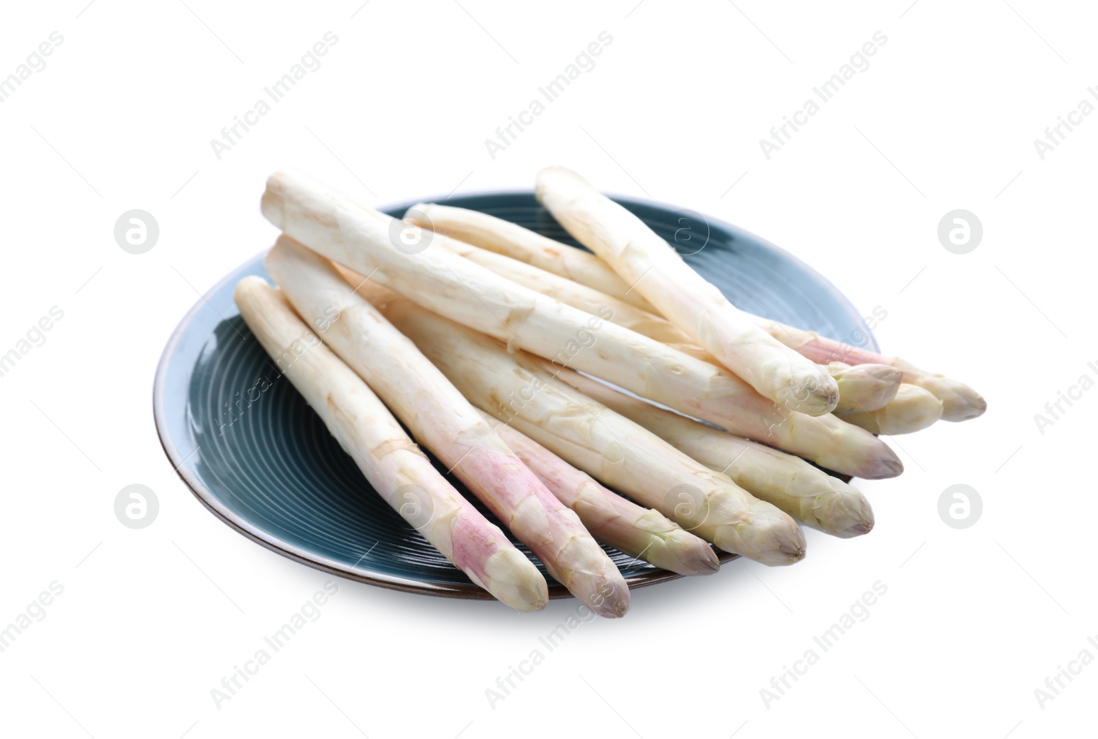 Photo of Fresh raw asparagus spears isolated on white