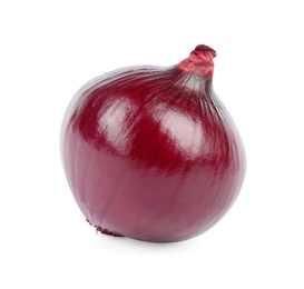 Photo of Fresh whole red onion on white background