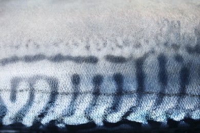 Photo of Texture of raw mackerel as background, closeup