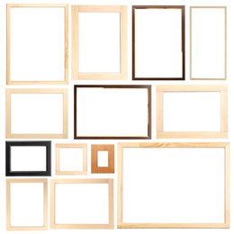 Image of Set of many different frames isolated on white