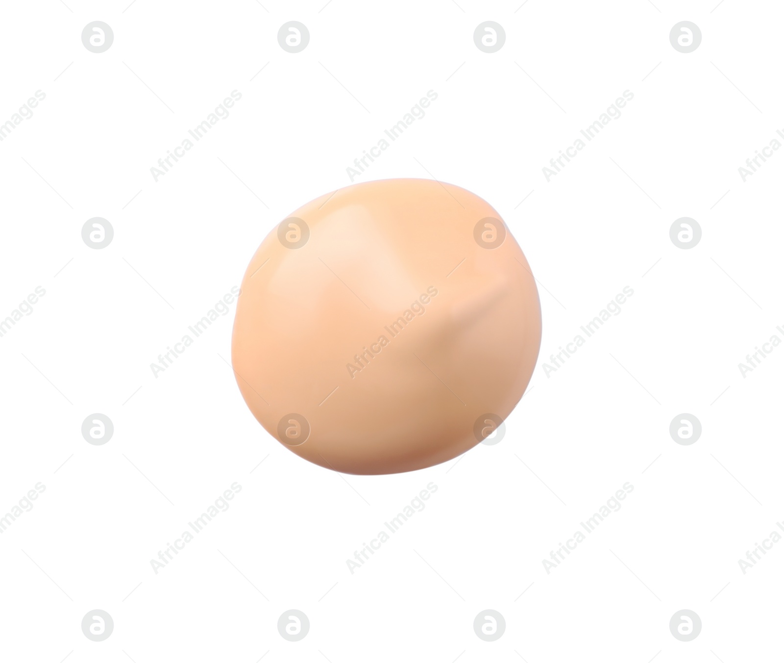 Photo of Drop of skin foundation isolated on white, top view