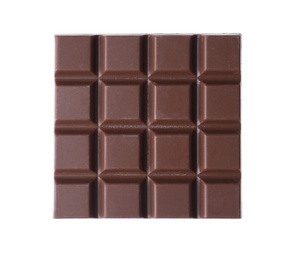 Photo of Delicious milk chocolate bar isolated on white