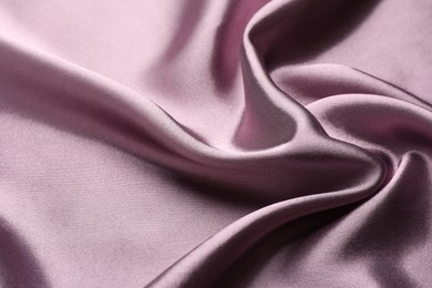 Photo of Texture of beautiful silk fabric as background, closeup