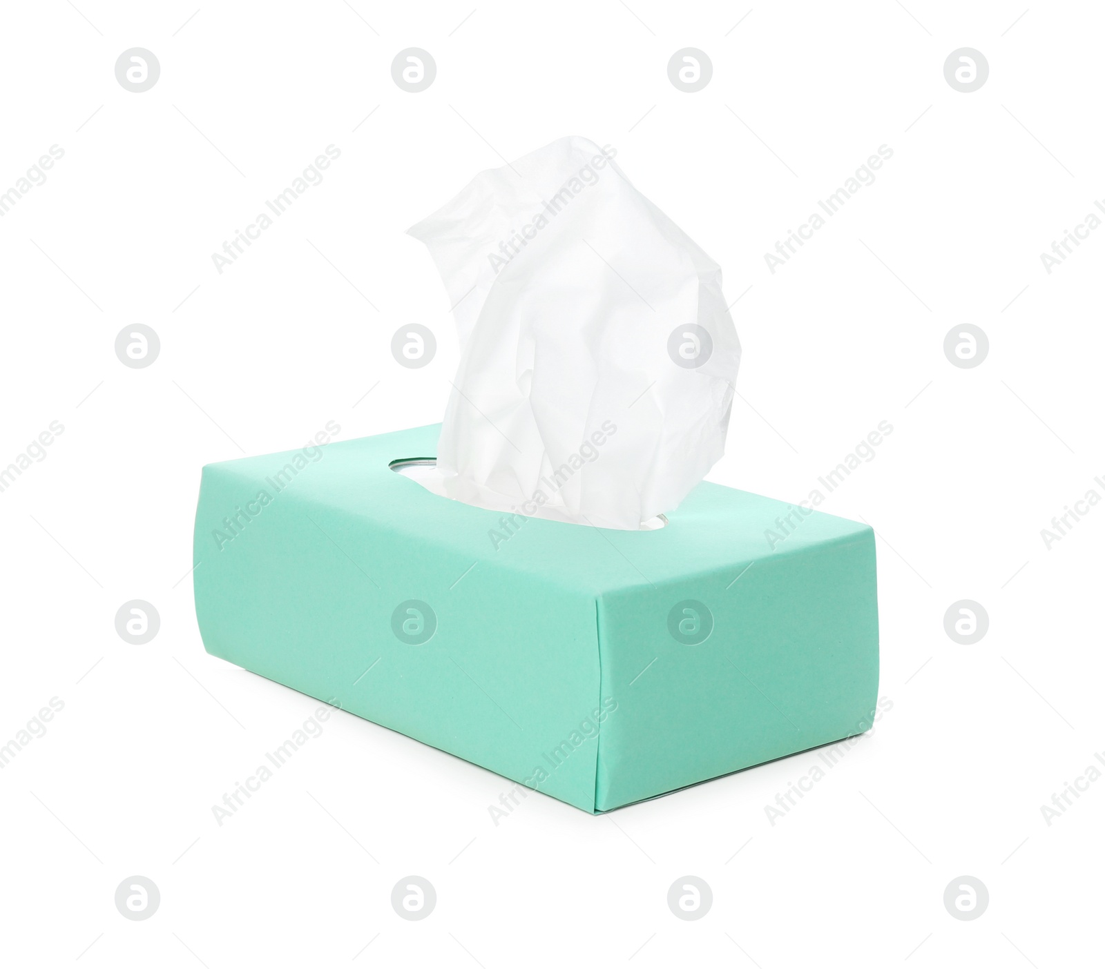 Photo of Box of paper tissues isolated on white