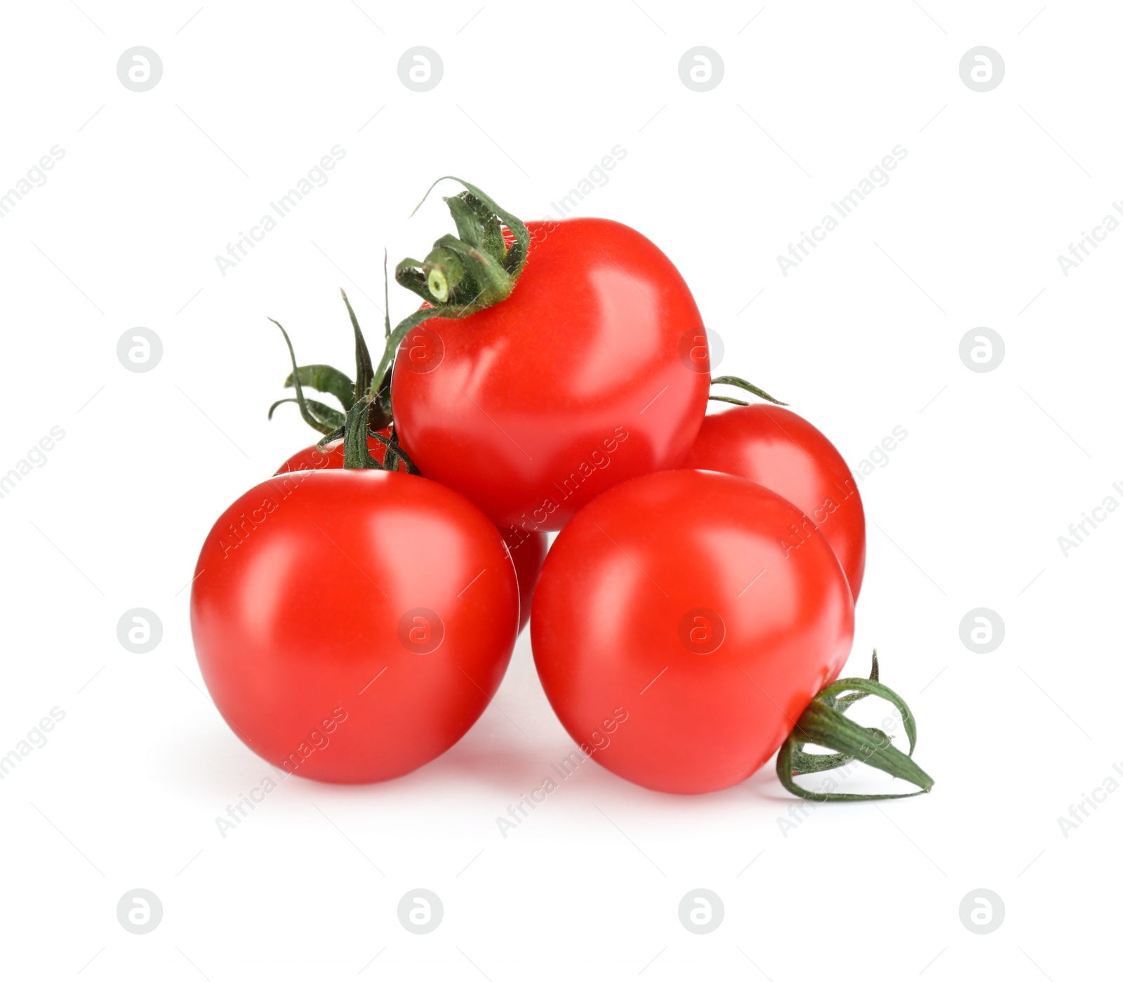 Photo of Fresh ripe organic tomatoes isolated on white