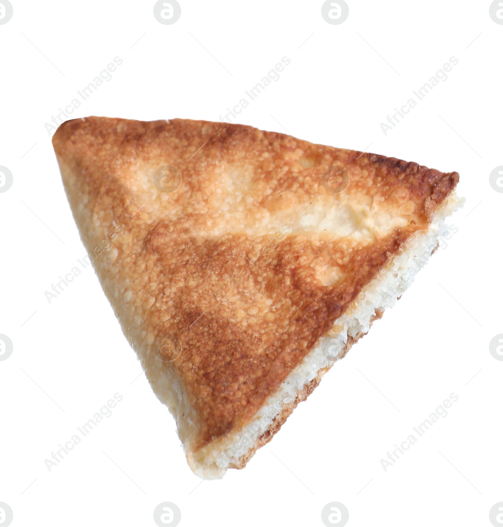 Photo of Delicious crispy pita chip isolated on white