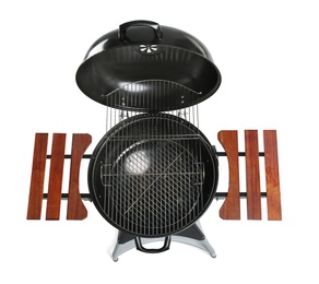 Photo of New modern barbecue grill on white background