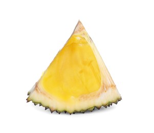 Slice of delicious exotic jackfruit isolated on white