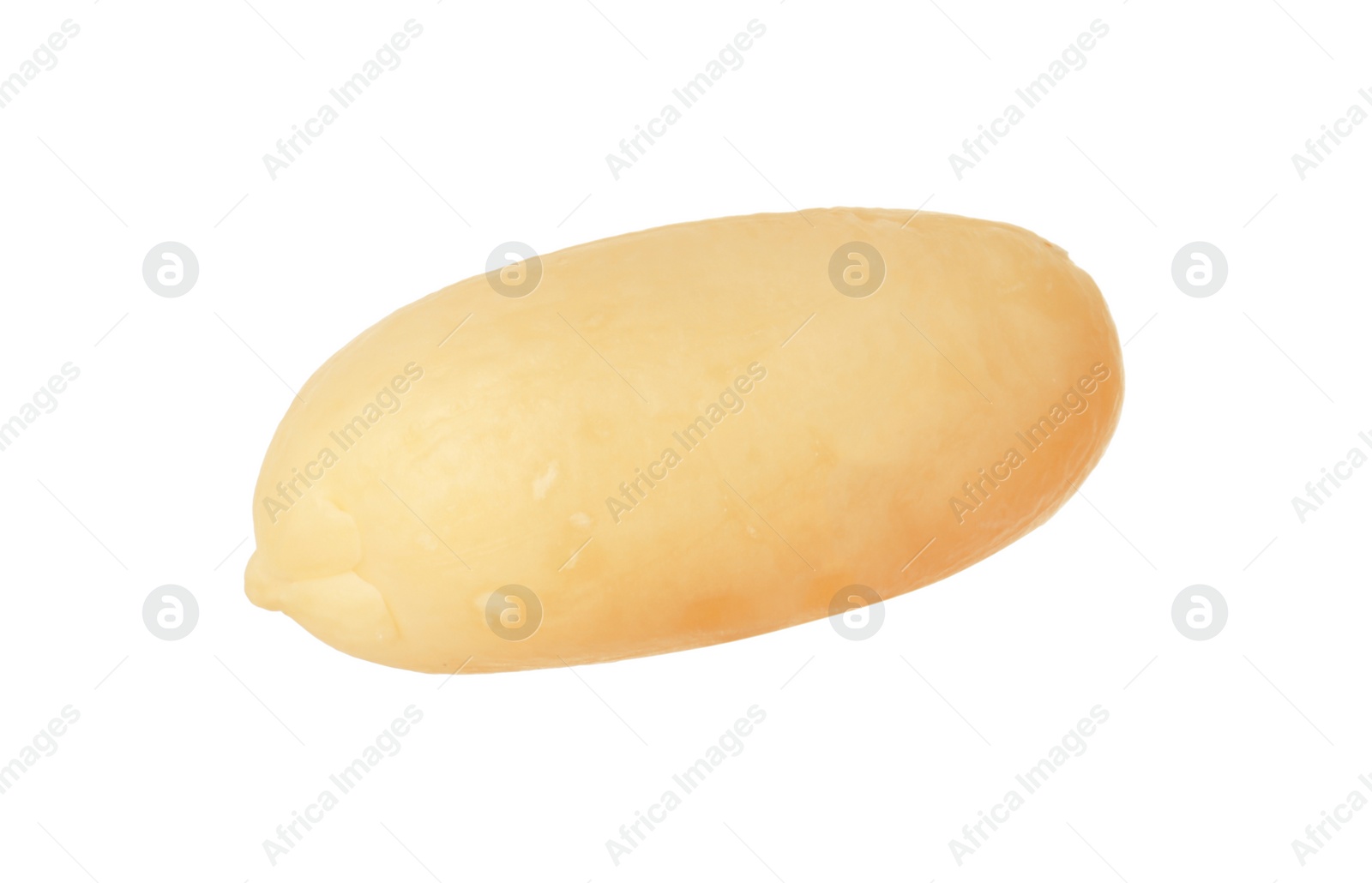 Photo of One fresh peeled peanut isolated on white