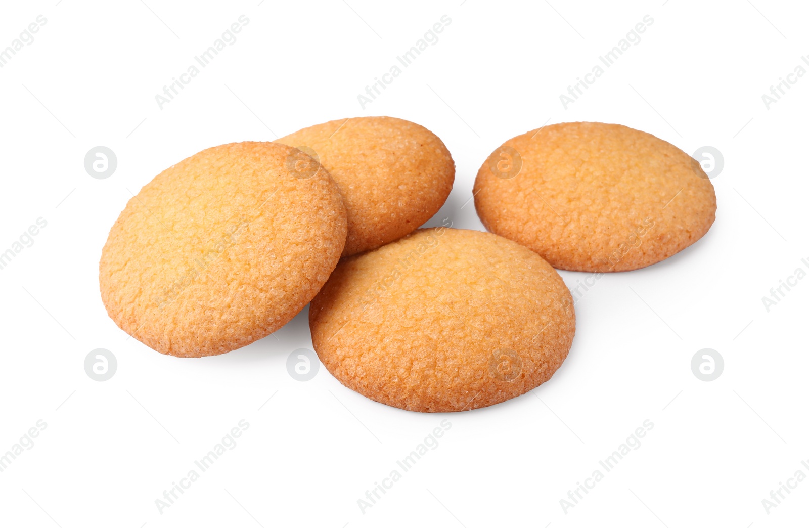 Photo of Tasty Danish butter cookies isolated on white