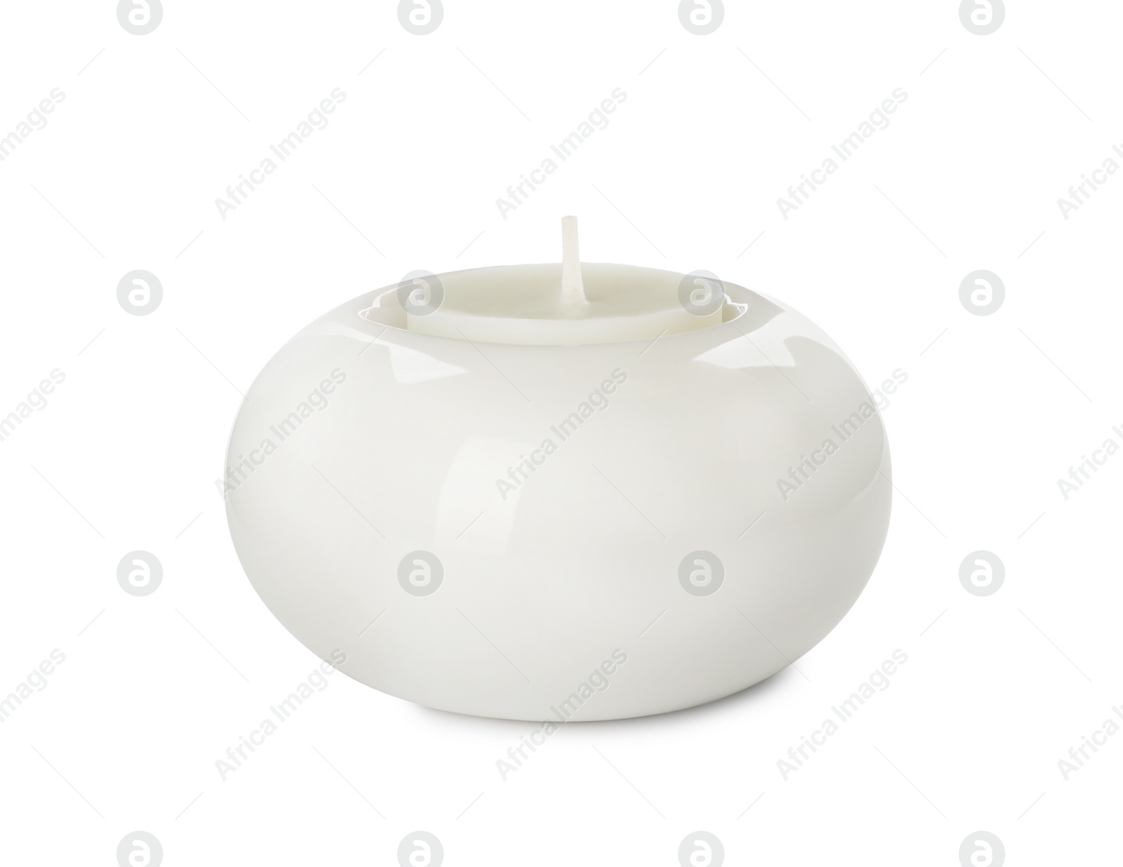 Photo of Elegant holder with candle isolated on white