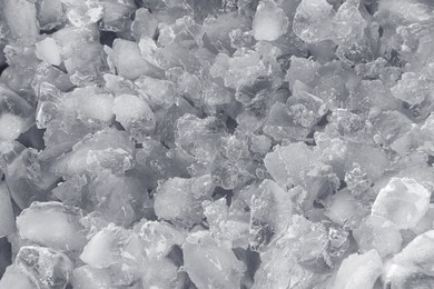 Clear crushed ice as background, closeup view