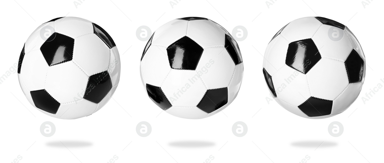 Image of Soccer ball isolated on white, different sides