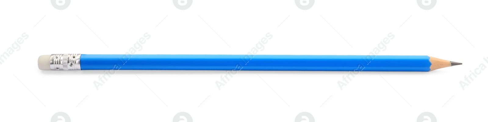 Photo of One sharp graphite pencil isolated on white