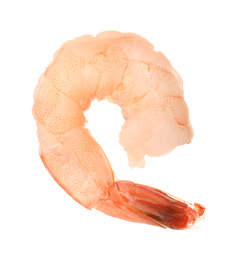 Photo of Freshly cooked delicious shrimp isolated on white