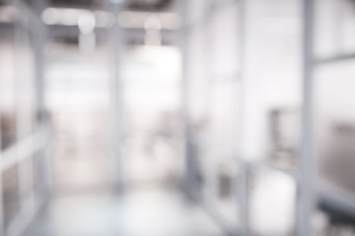 Image of Office interior. Blurred view of comfortable workspace