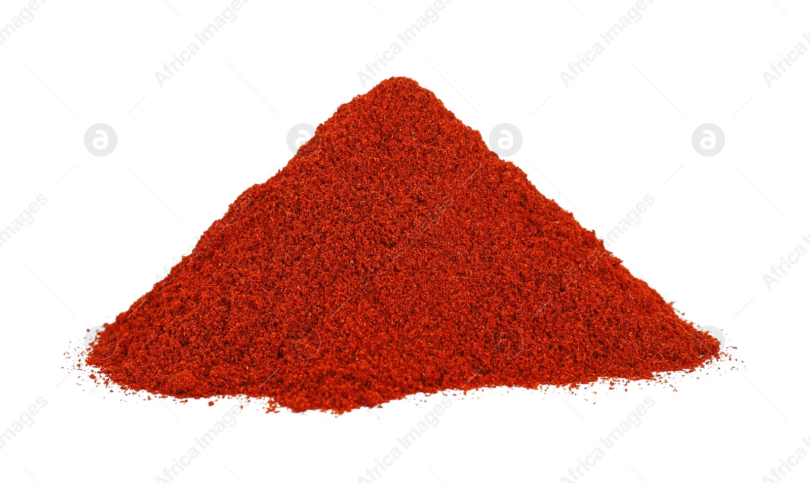 Photo of Heap of aromatic paprika powder isolated on white