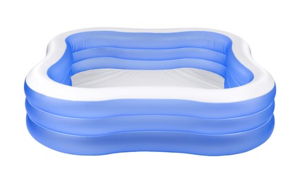 Image of Colorful inflatable rubber pool on white background