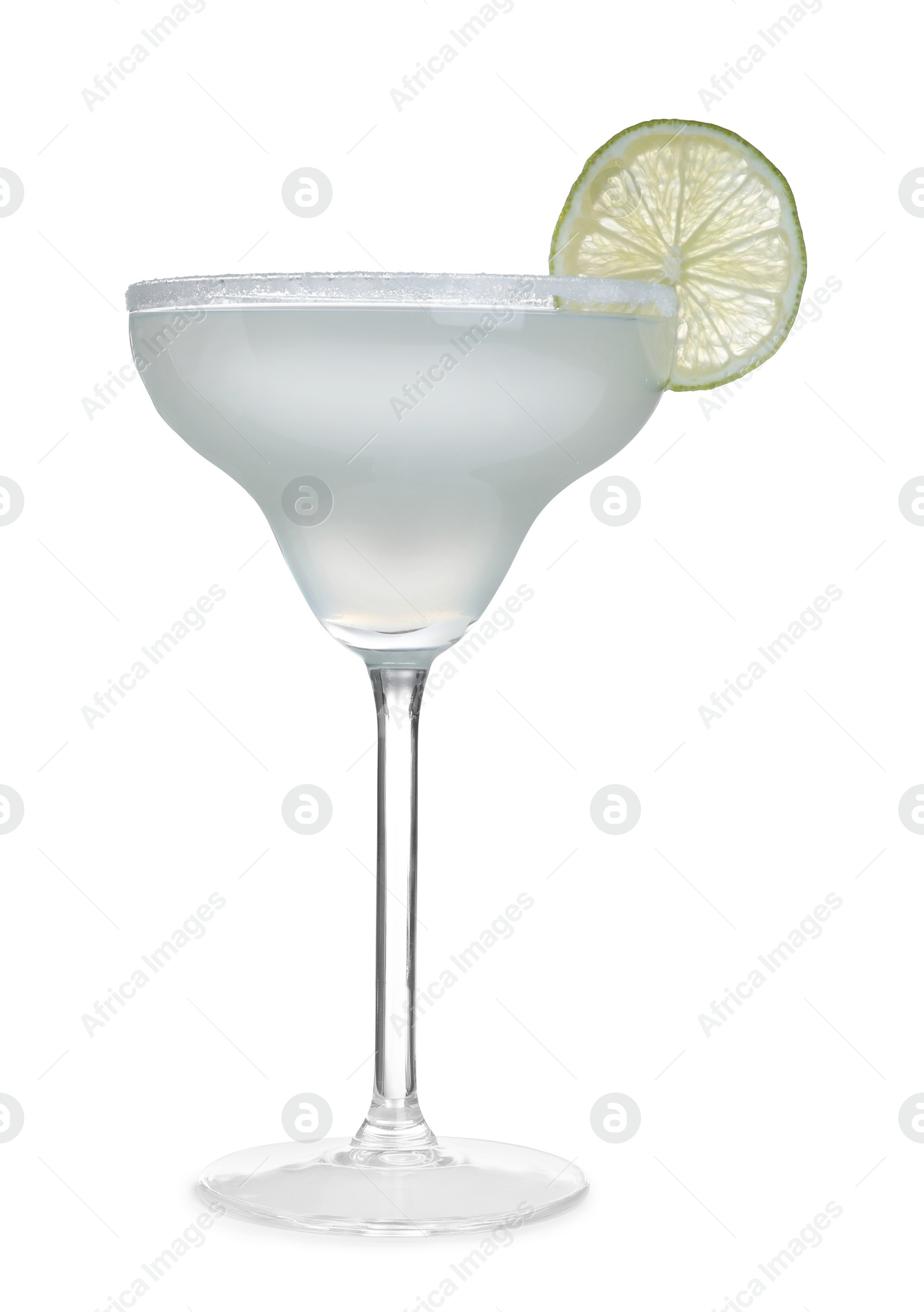Photo of Fresh alcoholic Margarita cocktail isolated on white