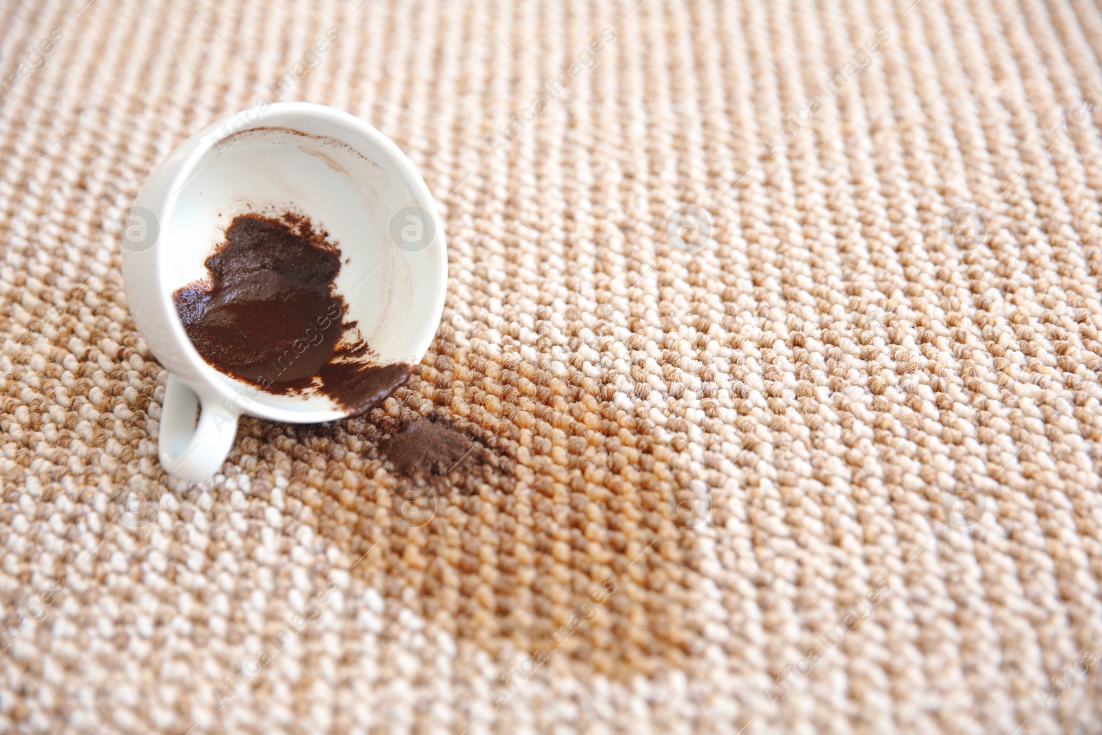 Photo of Spilled coffee on carpet