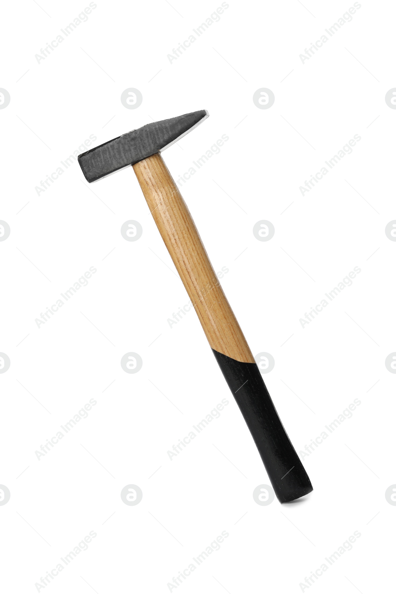 Photo of New hammer on white background. Professional construction tool