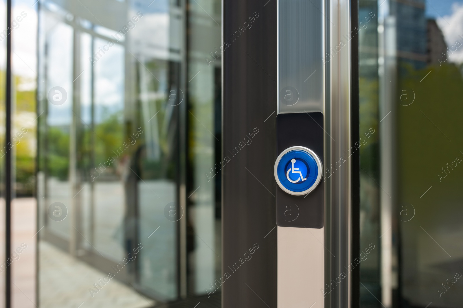 Photo of Blue bell button for people with disability