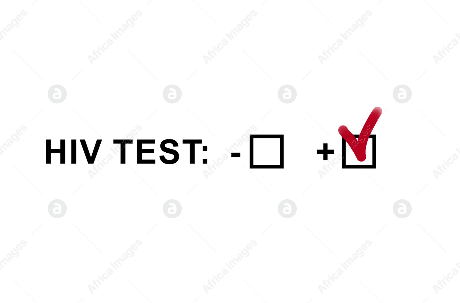 Illustration of Text HIV TEST with positive result on white background, illustration